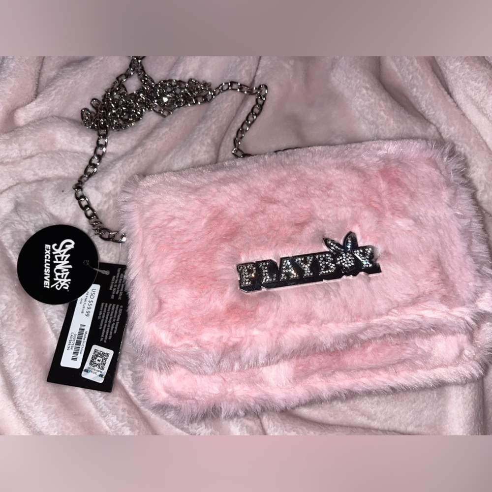 Playboy pink fuzzy purse